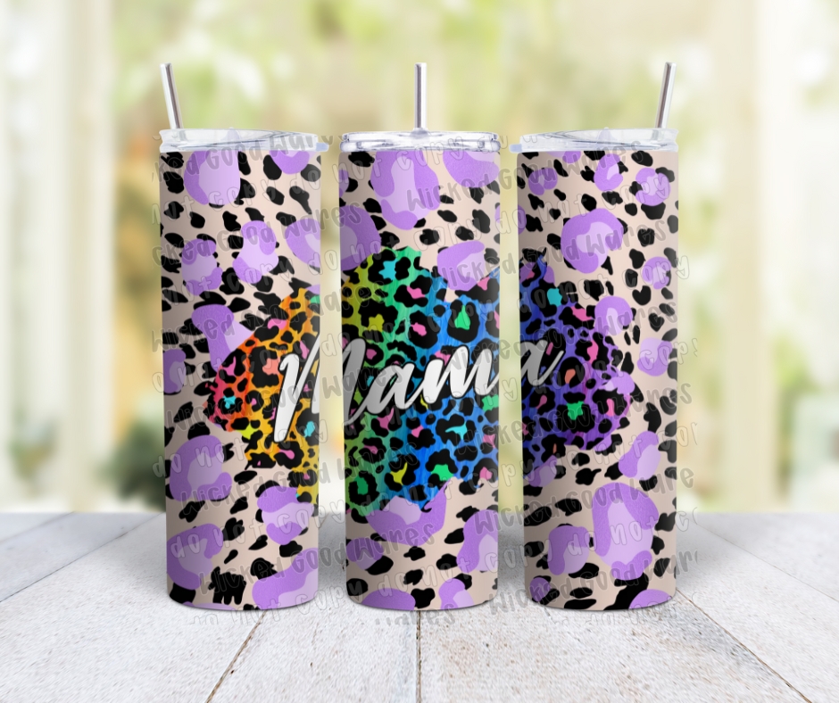 Colorful Leopard Mama Tumbler