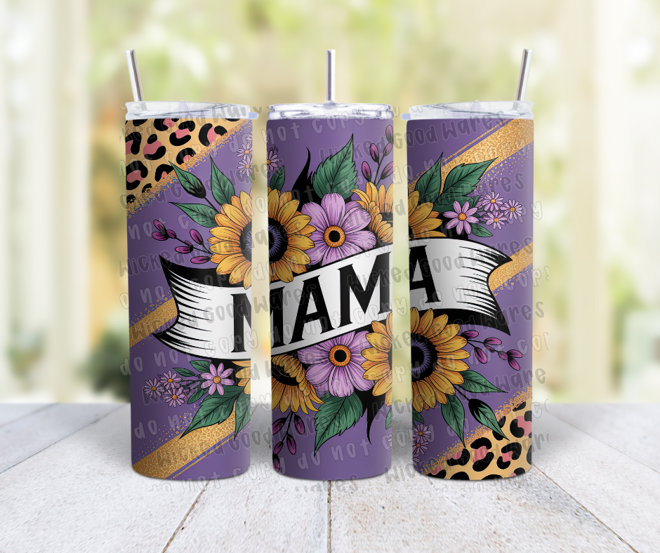 Leopard Sunflower Mama Tumbler