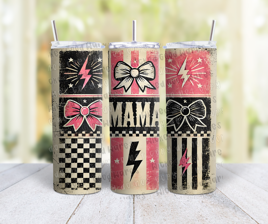 Retro Checkered Mama Tumbler