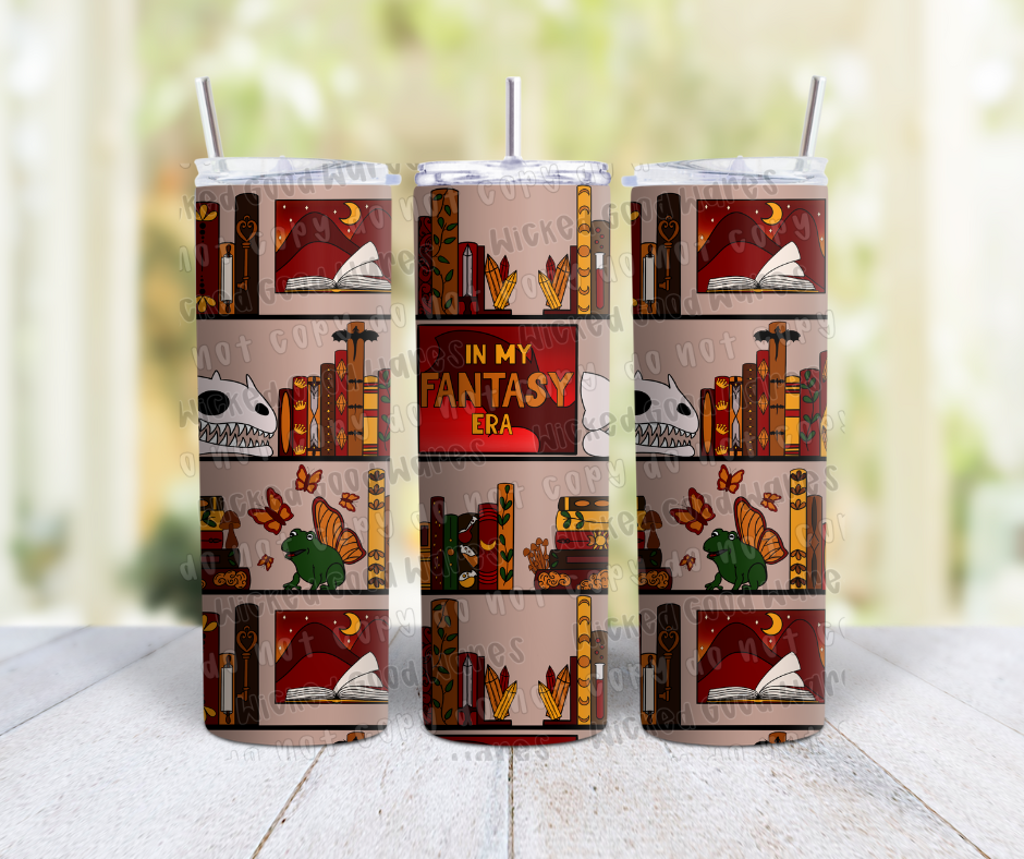 Fantasy Bookshelf Tumbler