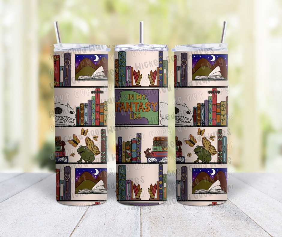 Fantasy Bookshelf Tumbler