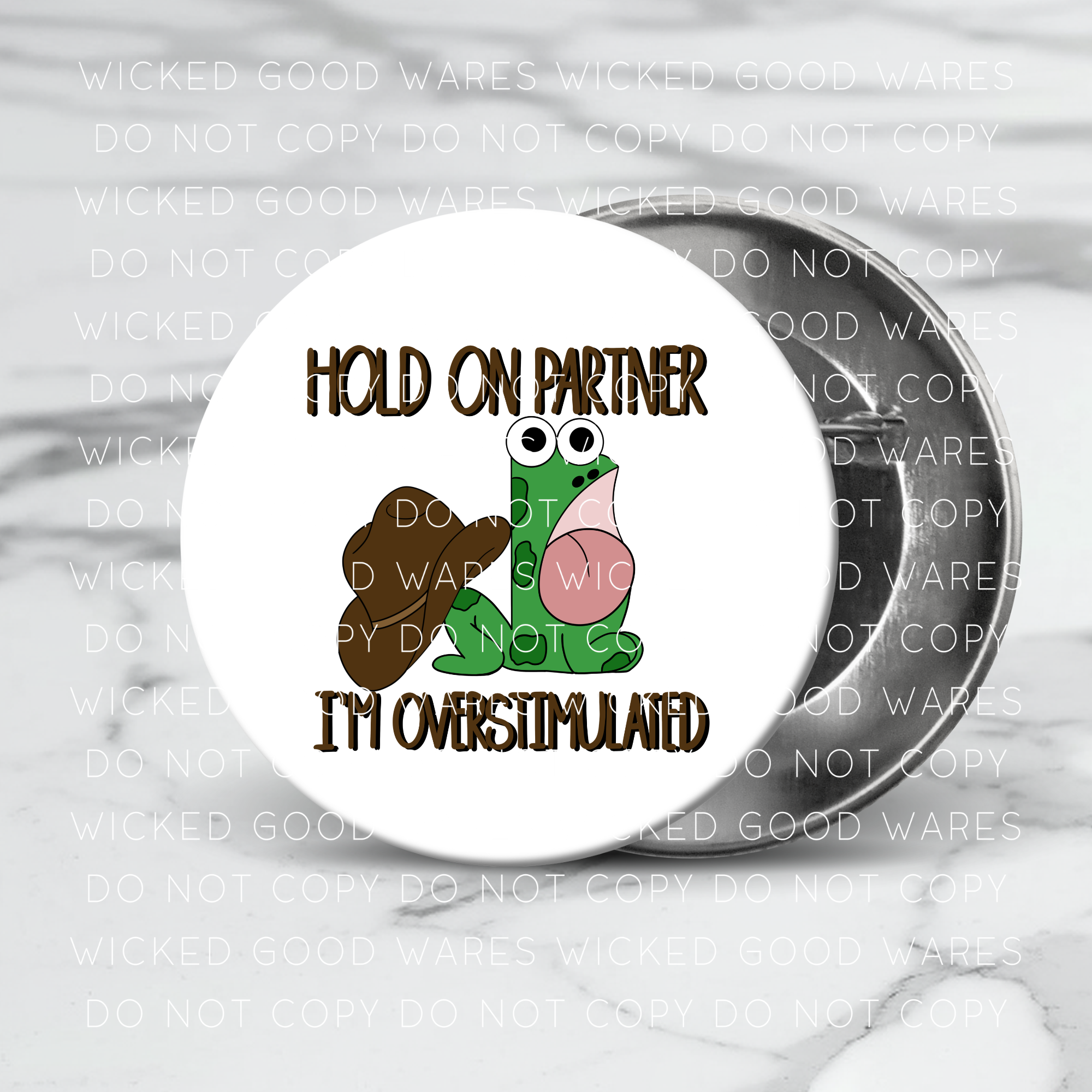 Overstimulated Frog Button