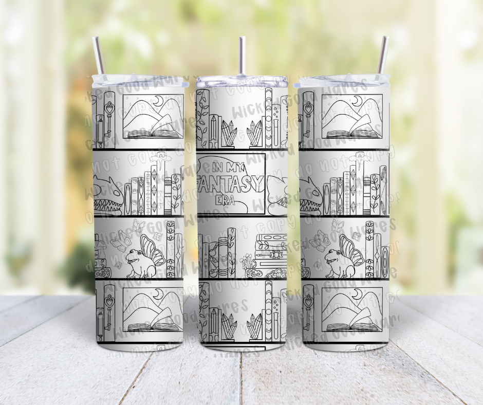 Fantasy Bookshelf Tumbler